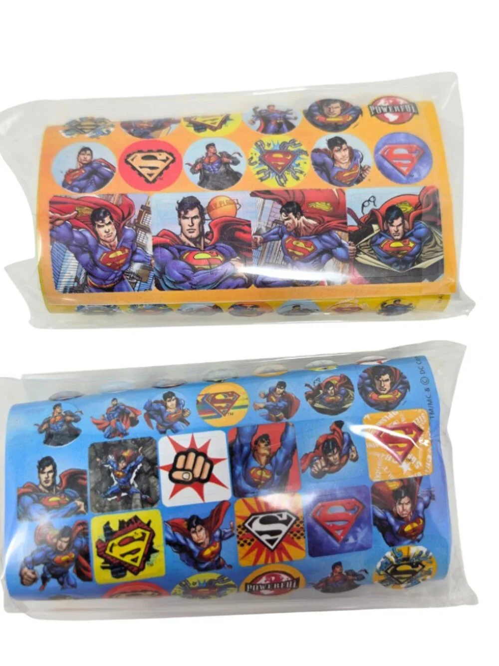 Unused 2013 Hallmark Superman Stickers Assortment in Shield Box Large & Small